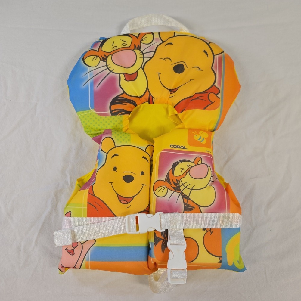 Vintage Winnie The Pooh Disney Infant Child Life Jacket Floatie With Head Rest